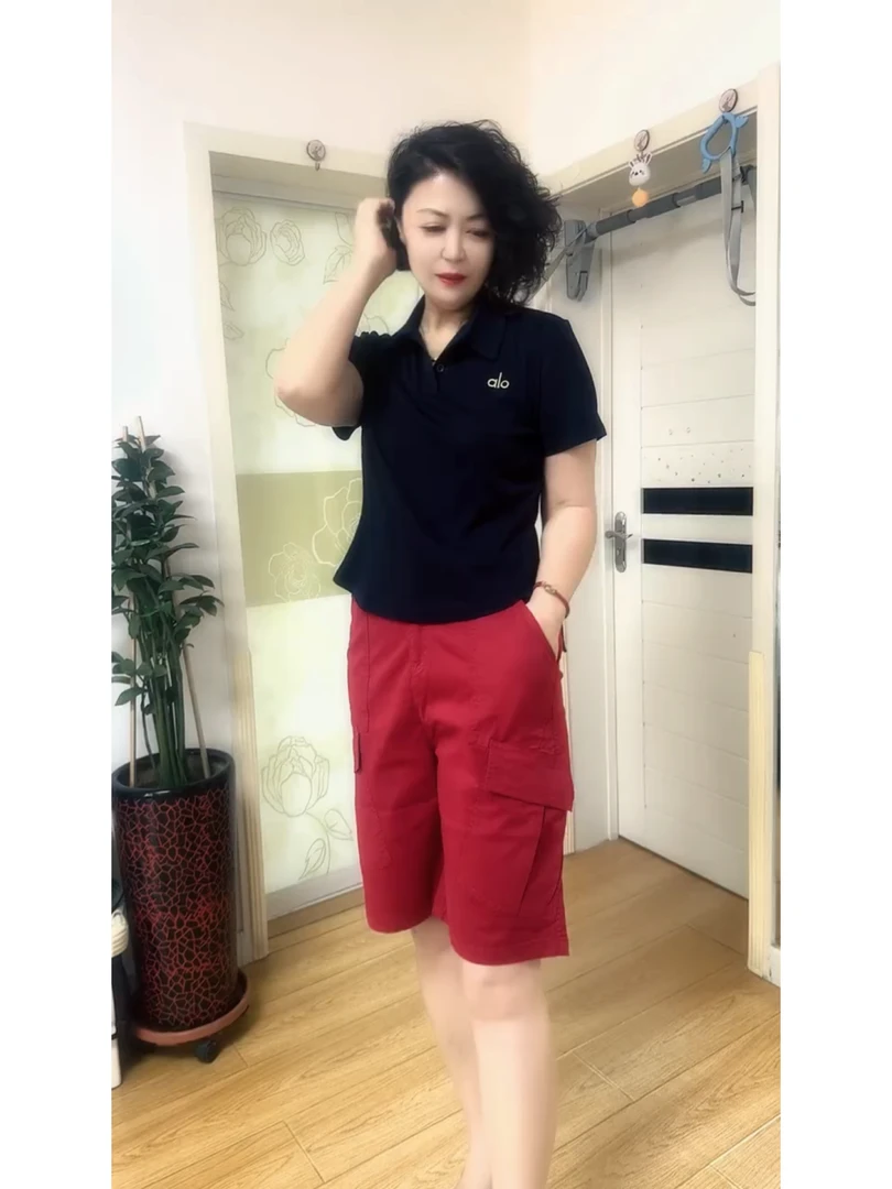 夏季新款五分裤休闲风时尚百搭女士短裤爆款四分裤高档松紧腰女裤