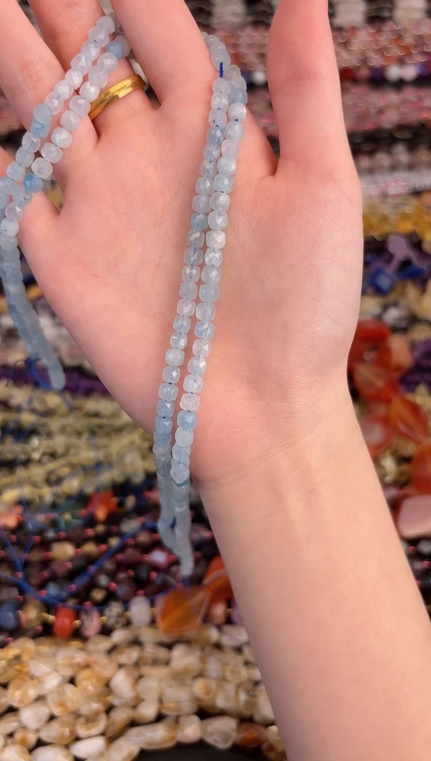 玛瑙/玉髓合金珠宝半成品海蓝宝方切