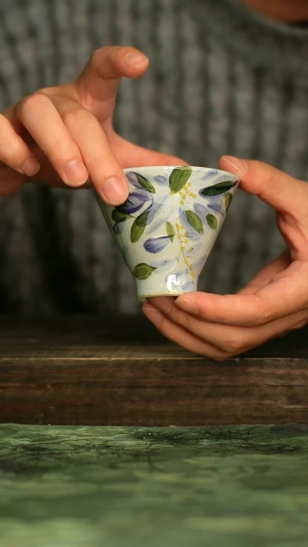 陶瓷青诗集手工手绘瓷器
