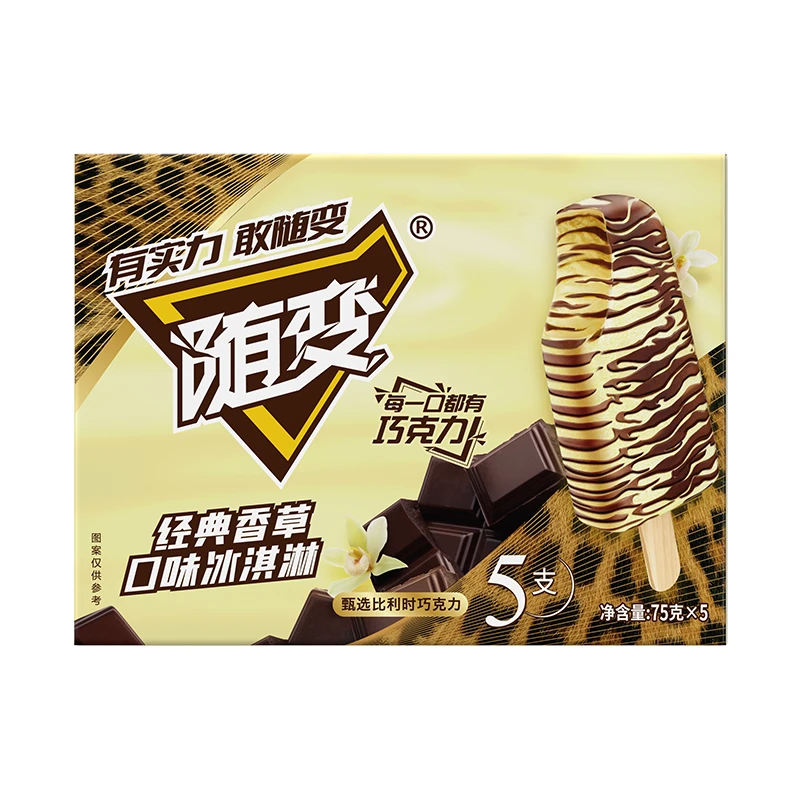 蒙牛随变冰淇淋家庭装 香草口味 75g*5