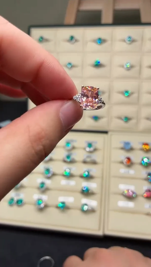 戒指蓝宝石银S925镶嵌6018