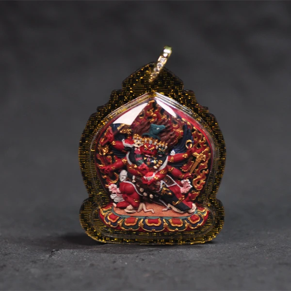 【千佛万像】手工制作红泥手绘上色马头明王亚克力嘎乌盒擦擦吊坠