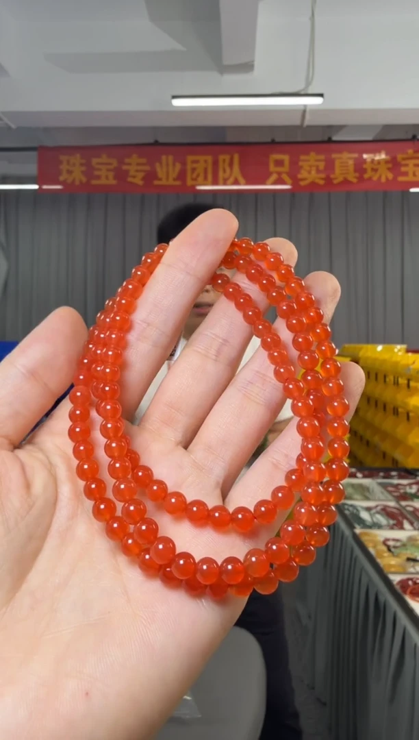 未镶嵌手串南红玛瑙高品冰红南红玛瑙项链约5.5-6mm