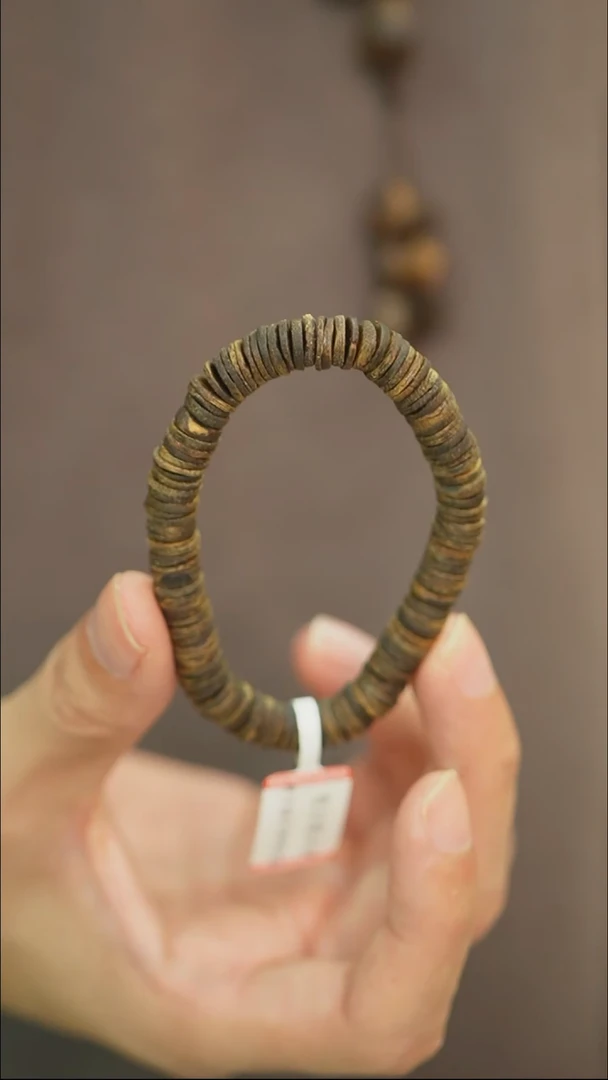 沉香手串卡8片珠单圈沉水天花板