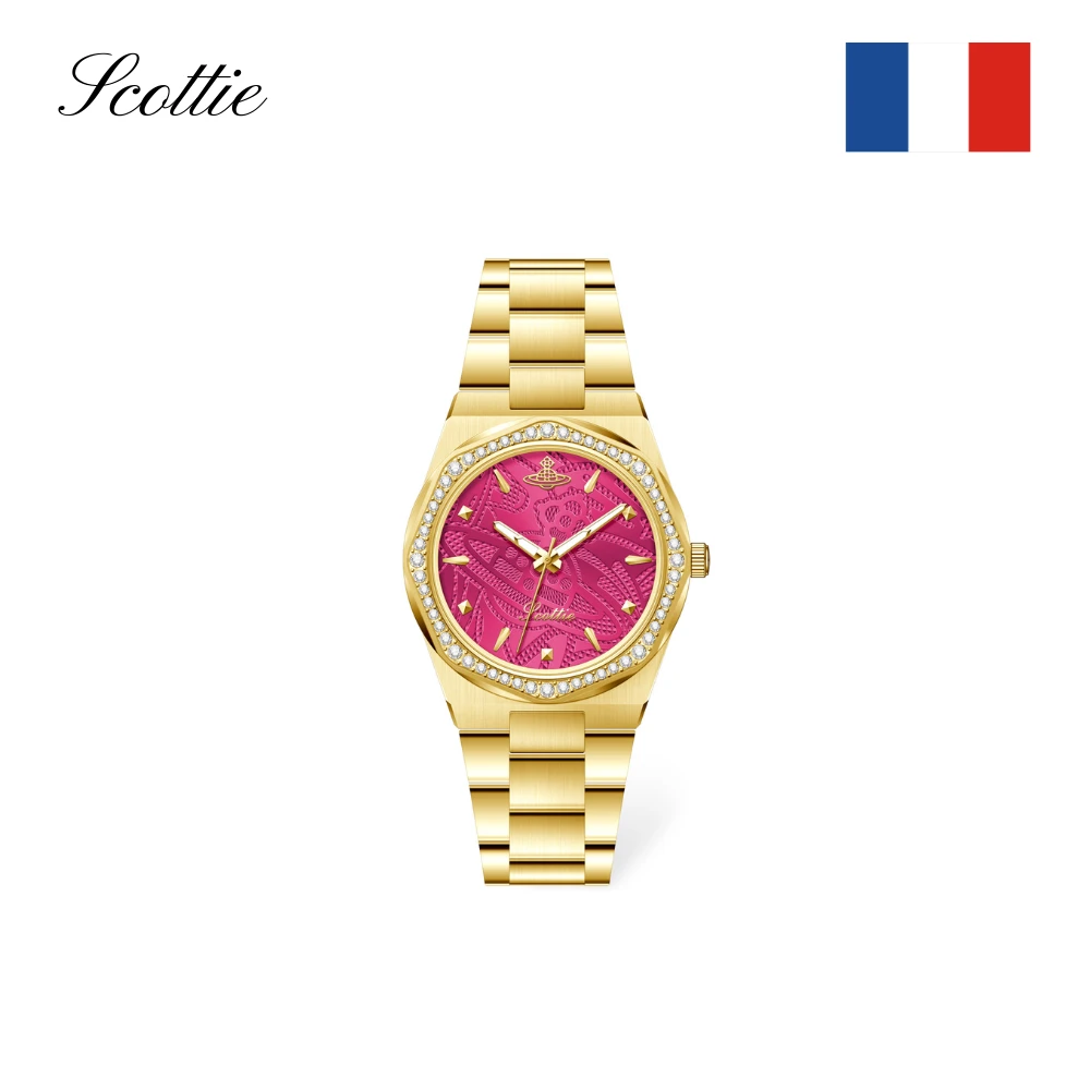 【港口直发】2024新款时尚百搭设计感防水镶钻高奢女表-专柜正品