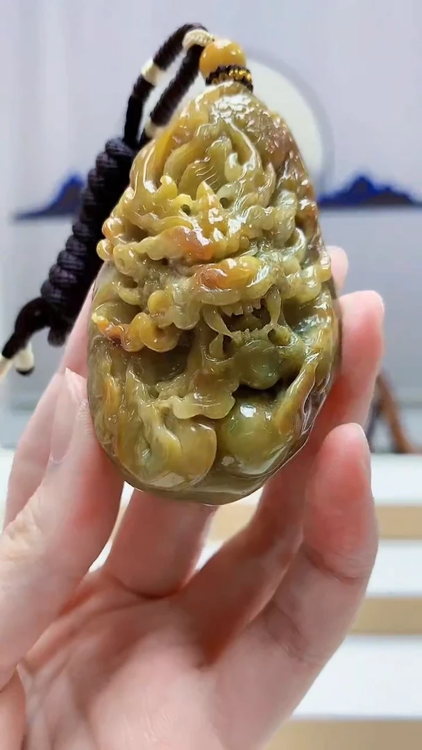 未镶嵌定制翡翠5028zm-毛货挂件龙牌237