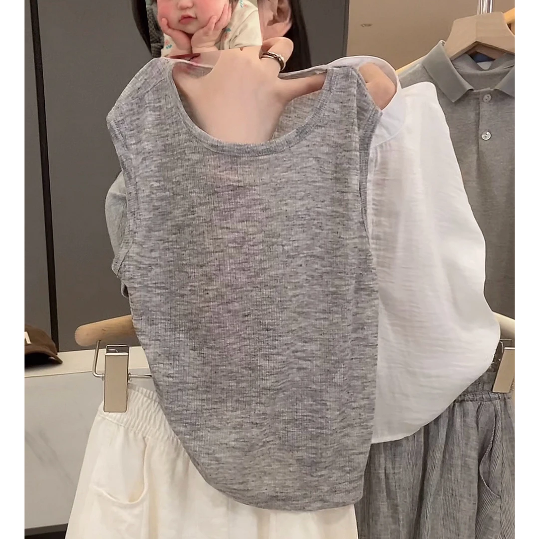 【小首尔】儿童夏季休闲韩版简约小众设计款无袖背心HBB7682
