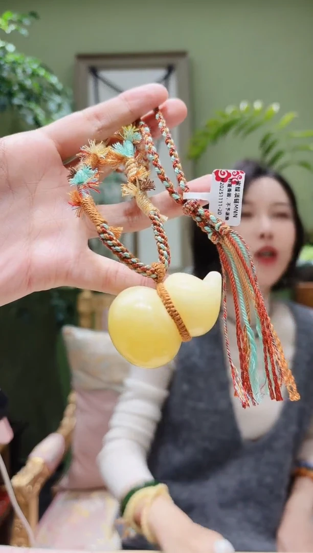 裸石蜜蜡未镶嵌蜜蜡葫芦项链MNN1111-20