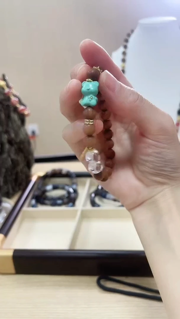 老檀小熊设计款手串