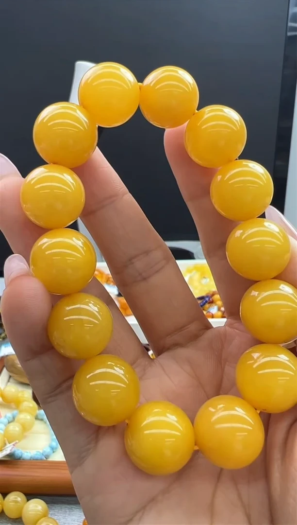 【闪购商品】琥珀手链未镶嵌54秒拍号