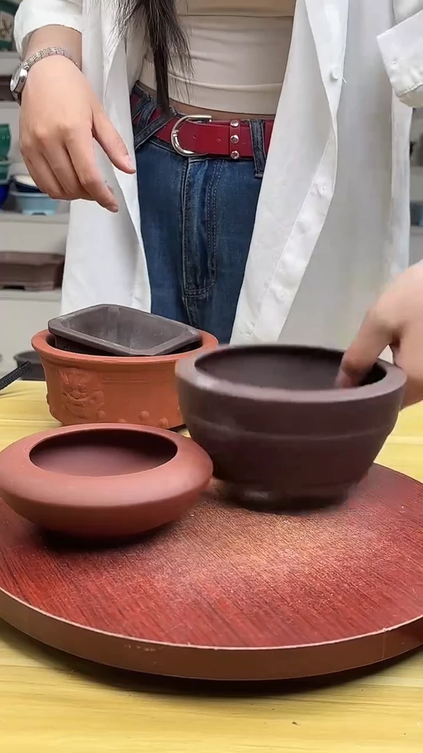 紫砂花盆浅草紫砂花盆微瑕