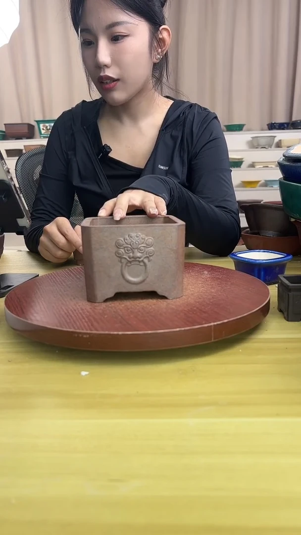 紫砂花盆浅草紫砂花盆微瑕