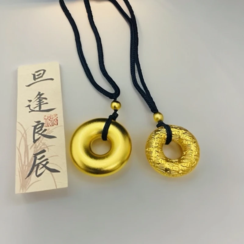 铜合金吊坠 铜合金吊坠平安无事扣男女同款实心时尚轻奢项坠素款