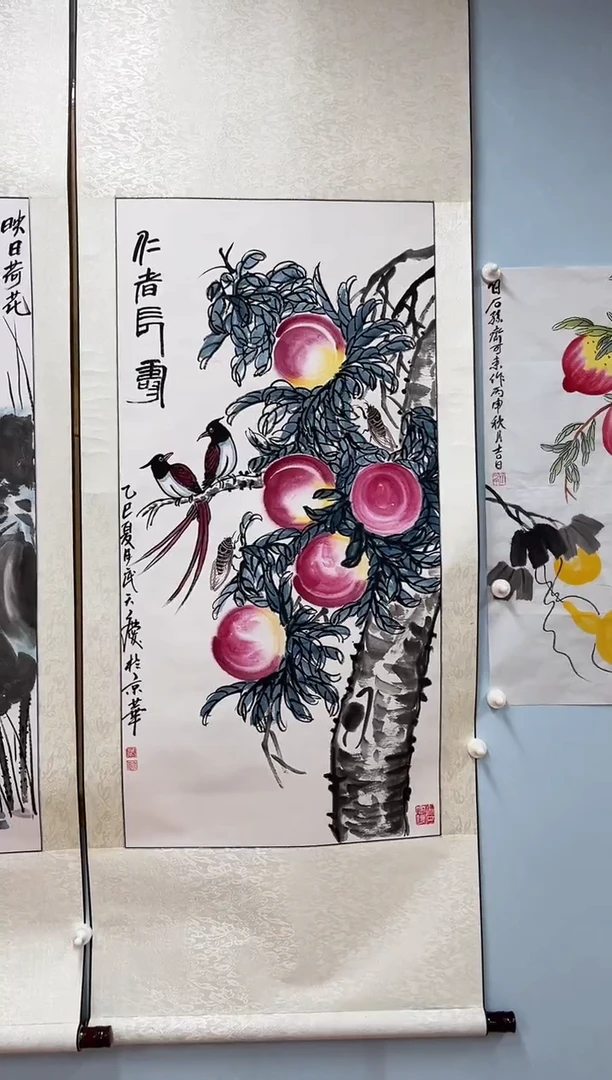 国画武天庆老师仁者长寿