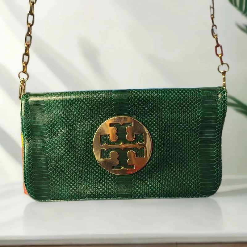 95新 TORY BURCH/汤丽柏琦 绿色斜挎包G25100265