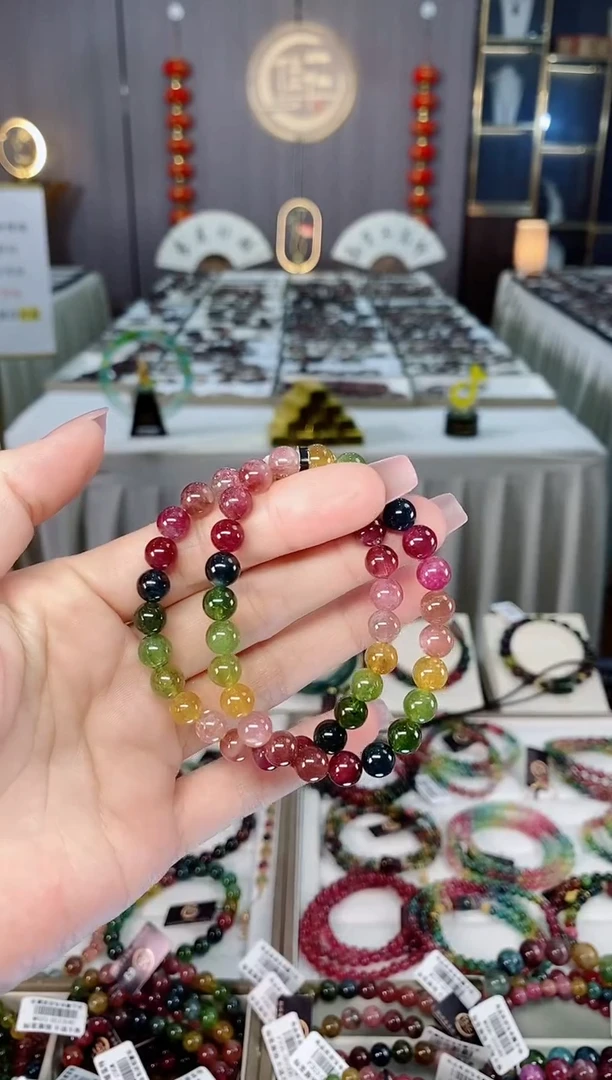 未镶嵌老矿碧玺单圈手串7mm+碧玺hon多样性发货一条