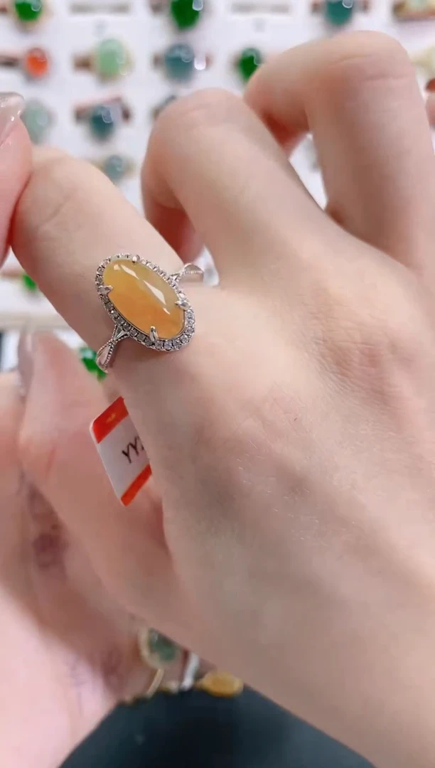 银S925镶嵌戒指翡翠天然翡翠