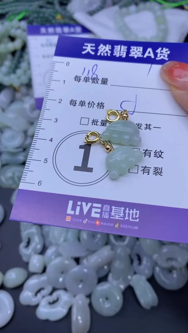 颈饰未镶嵌翡翠凝*天然翡翠A货批量多样性发一件