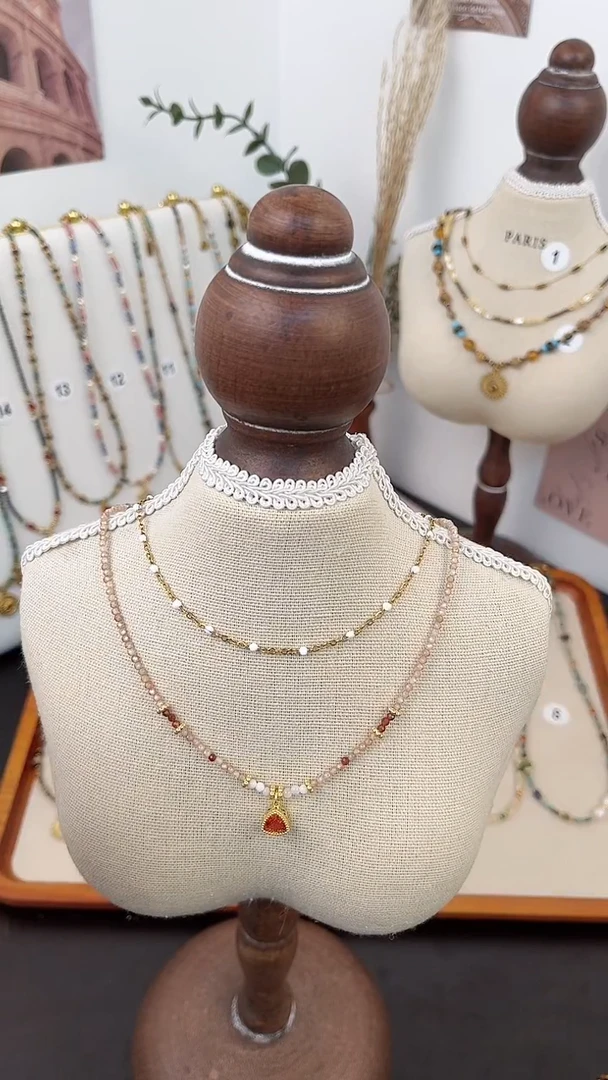 项链钛钢石英质玉2号