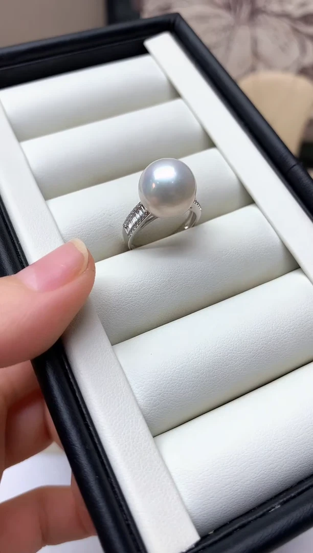 淡水珍珠银S925镶嵌戒指S925银淡水珍珠戒指