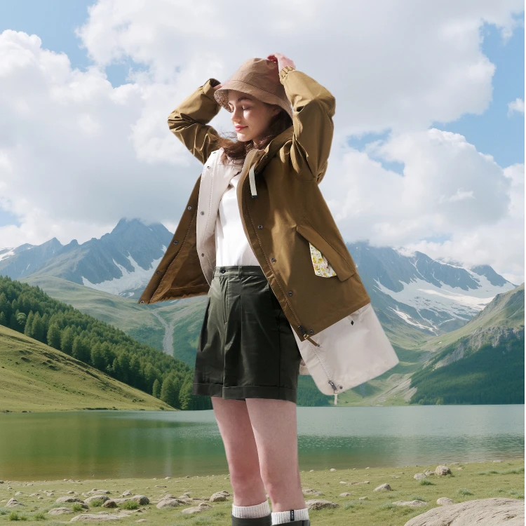 【25年新款】AIGLE艾高GTX防风防雨透汽鱼尾收腰夹克冲锋衣BI84