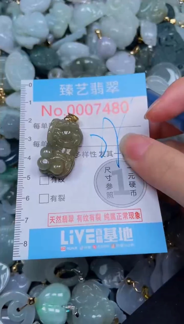 吊坠(不含链)未镶嵌翡翠7480