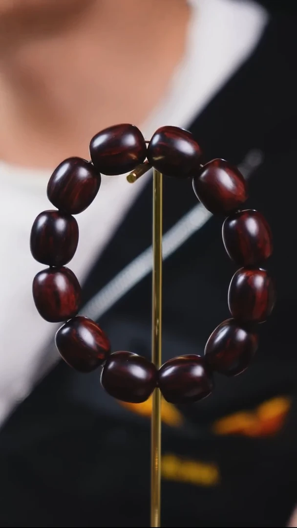 黄花梨/降香黄檀手串/手链SG005 海南红降15*18单圈