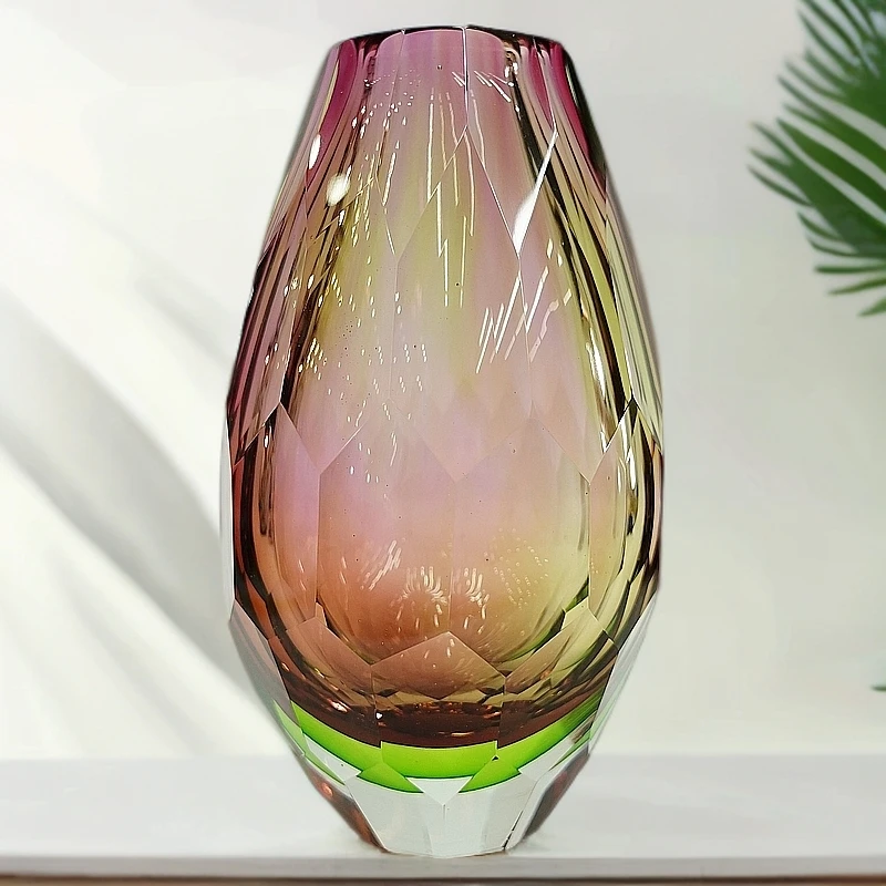 淄博琉璃原创轻奢手工切面花瓶摆件客厅书房酒柜日常送礼酒店