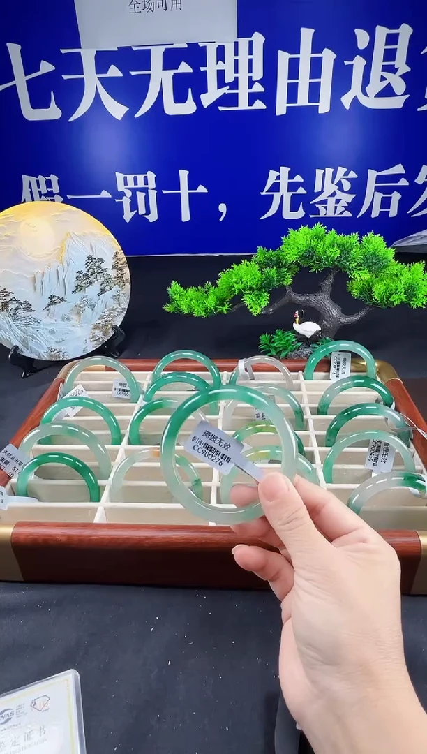未镶嵌手镯石英质玉（非洲翠）圈口61