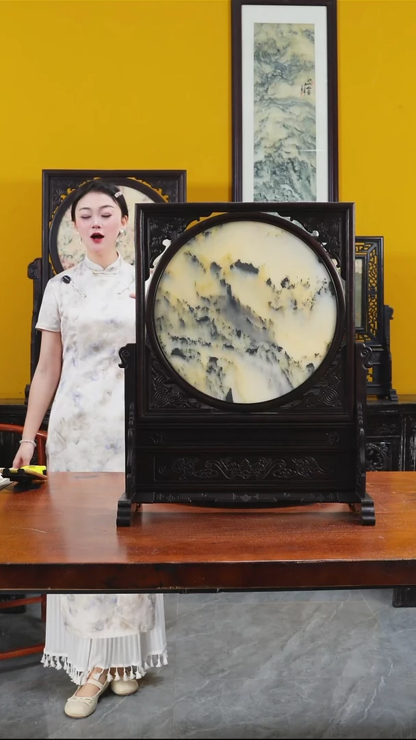 石材天然大理石画摆件