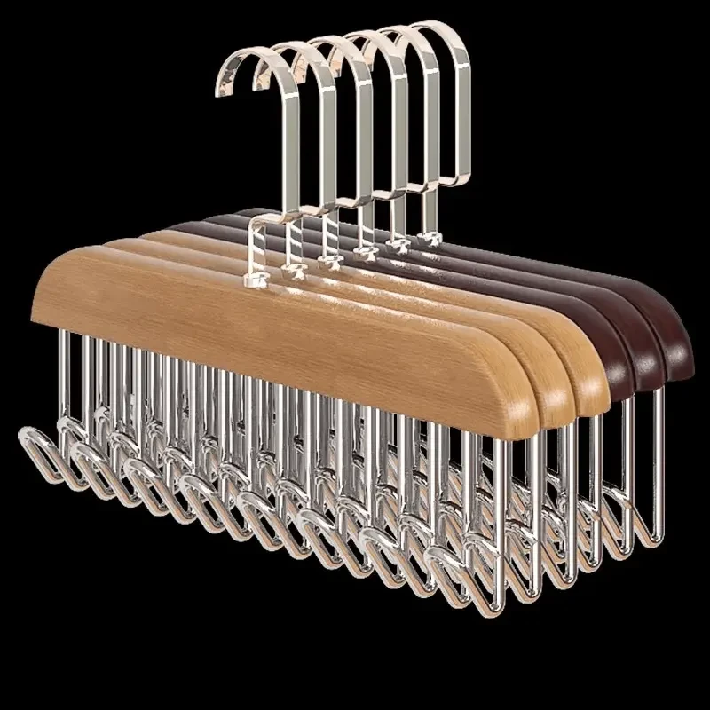 木质多功能吊带内衣背心衣架宿舍收纳神器家用木波浪挂钩晾晒衣钩