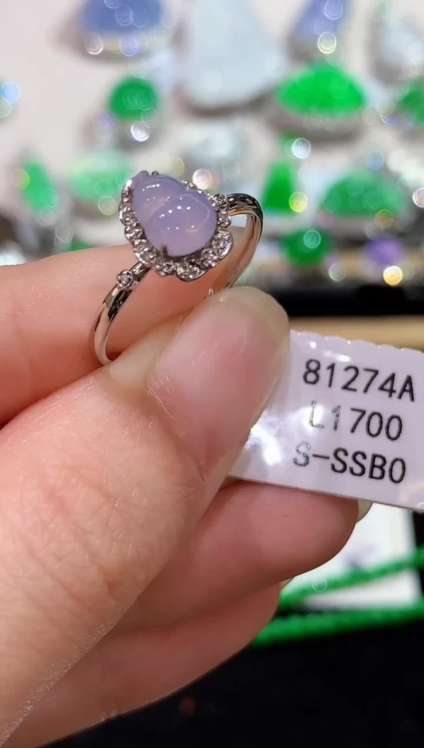 18K金镶嵌戒指翡翠L1700多样性发其一