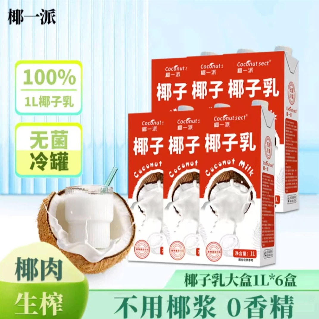 椰一派 椰子乳1Lx6盒 植物蛋白饮料 椰奶