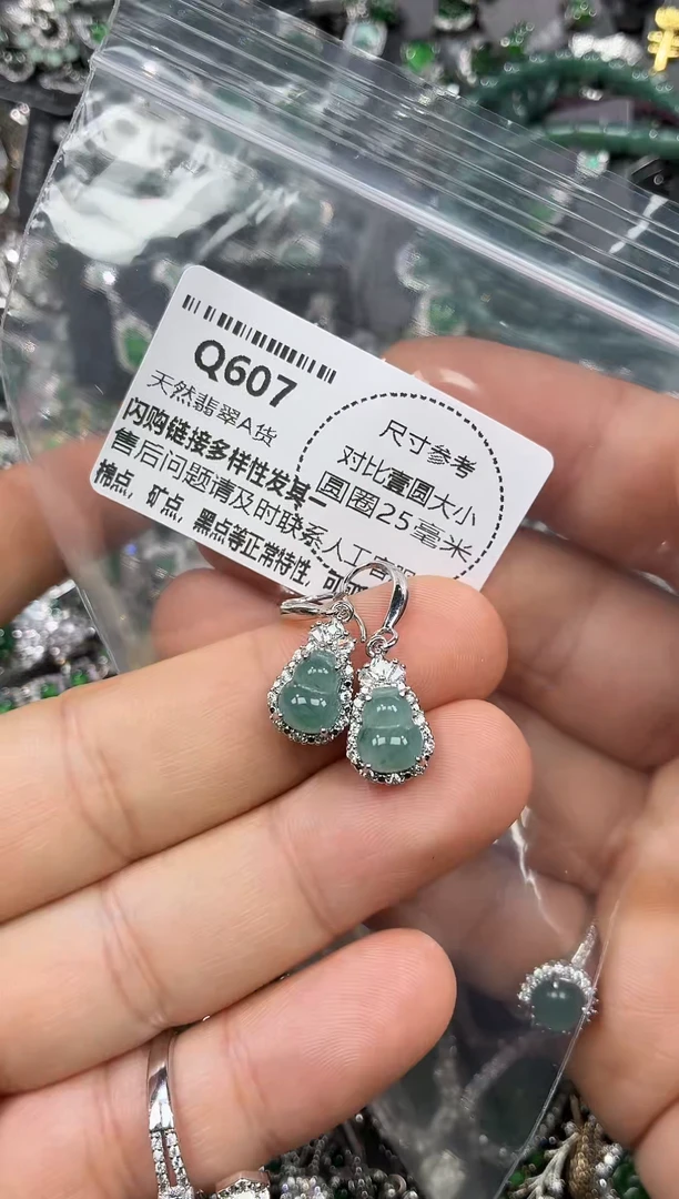 颈饰未镶嵌翡翠Q607耳钩