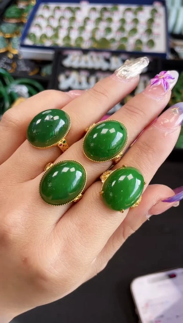 【闪购商品】和田玉戒指银S925镶嵌多样性发一