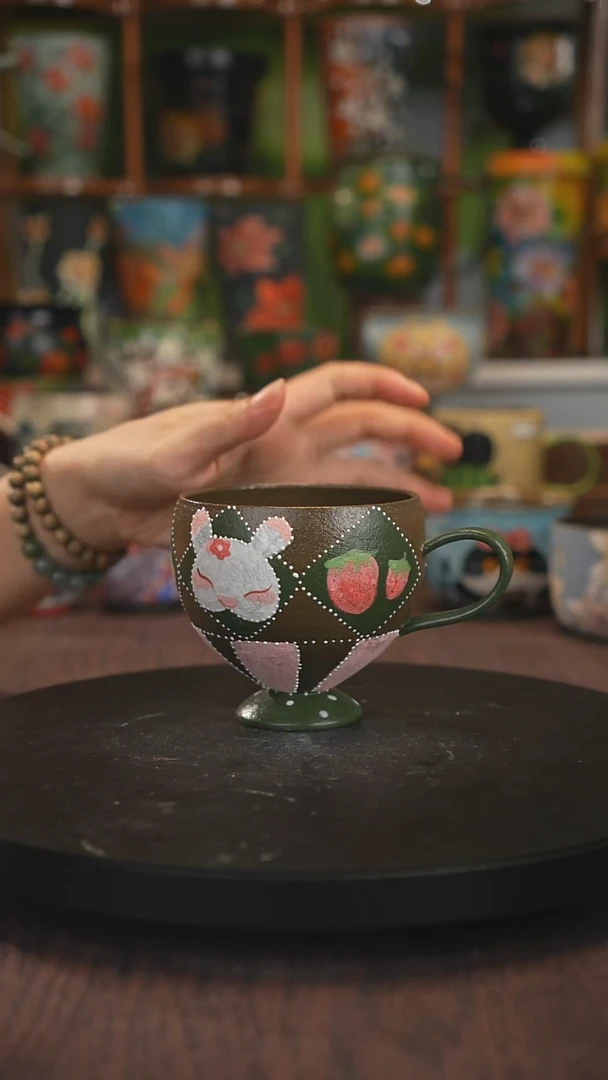 紫砂油画手绘釉下彩
