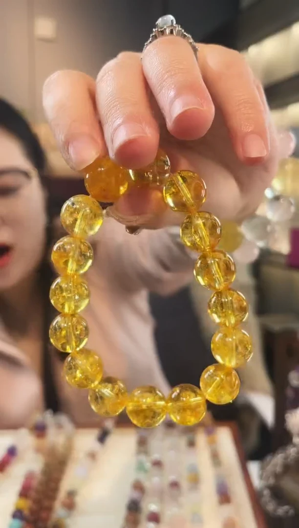 未镶嵌手串水晶巴西暴力黄手串