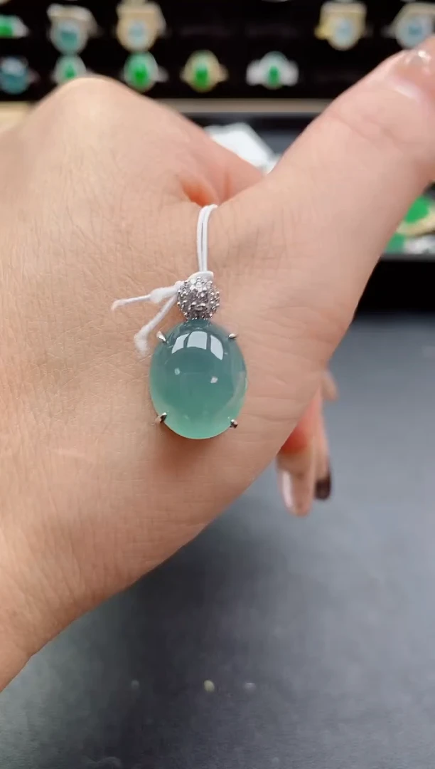 吊坠(不含链)银S925镶嵌翡翠1