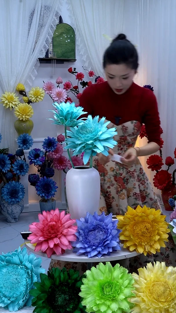 永生洋蓟浅蓝2头【有染色点】9211