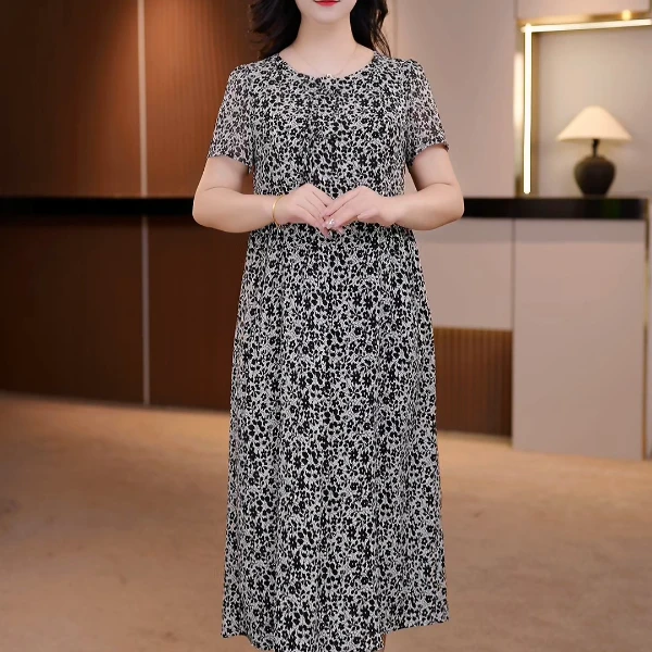 夏季新款大码女装连衣裙遮肉显瘦收腰连衣裙【D】FY-291