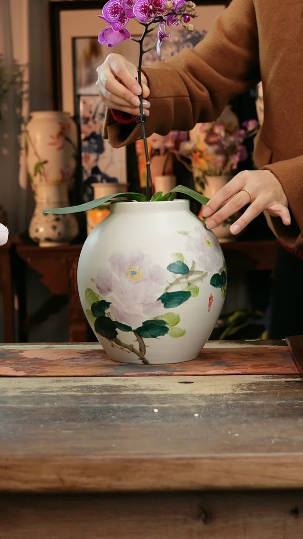 【闪购商品】瓷片景德镇纯手工釉下彩精品花瓶