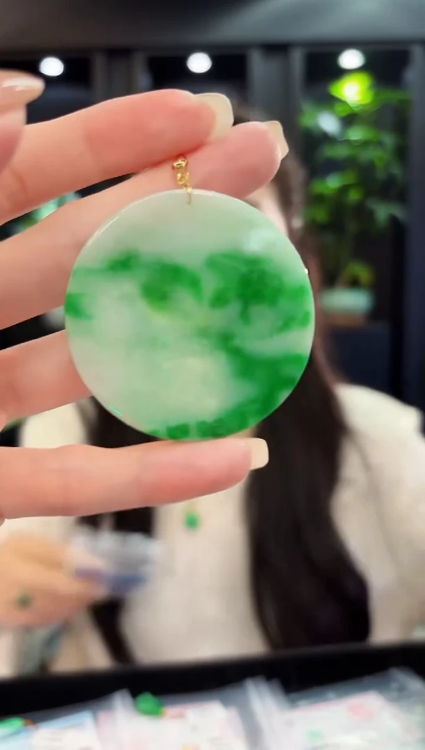 吊坠(不含链)18K金镶嵌翡翠 缅料A货/支持复检/一件