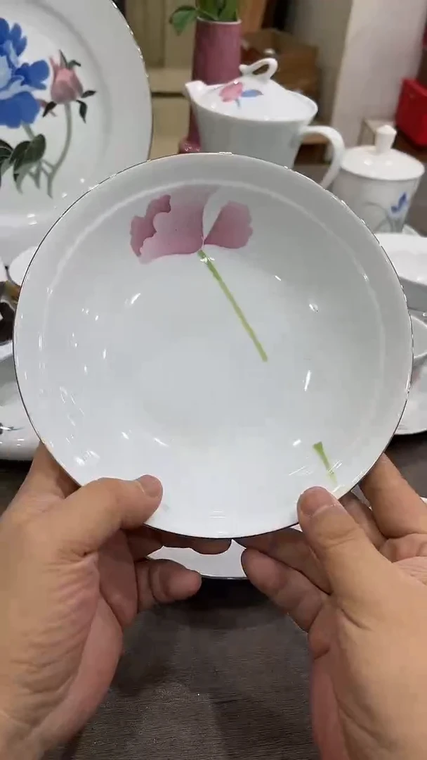 19厘米碗湖南醴陵釉下五彩陶瓷