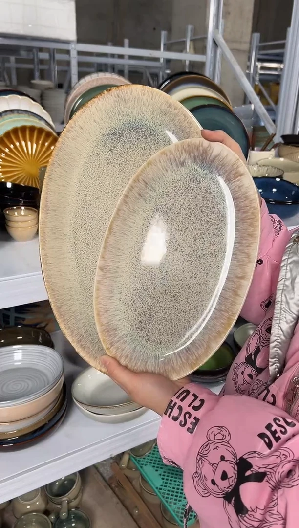 陶瓷外贸尾货瑕疵满20包邮X2 大小鱼盘