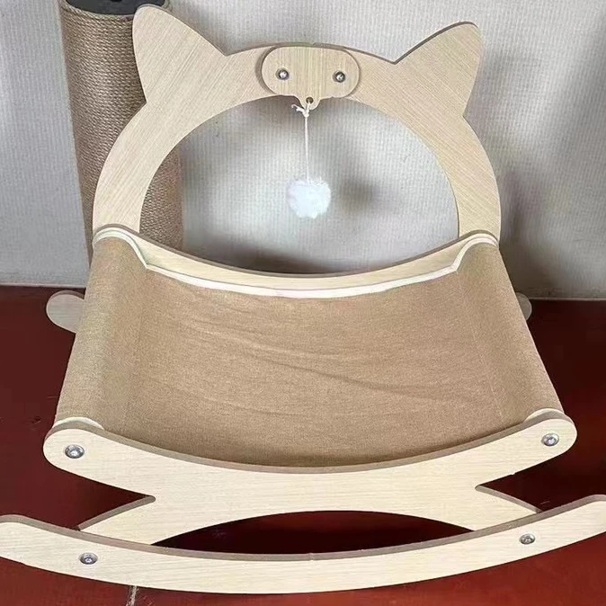 狐狸摇摇床多功能宠物摇摇椅猫窝木质休闲躺椅冬季保暖沙发