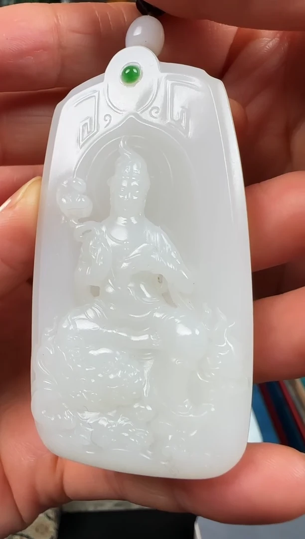 未镶嵌和田玉把件莫*文殊