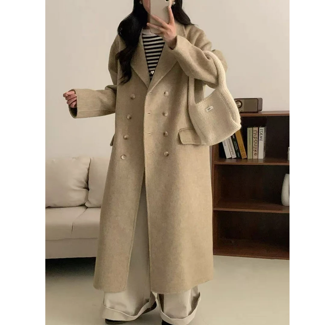 芝士黄~温柔双面羊毛大衣外套