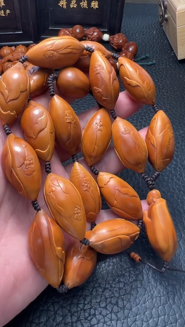 手串/手链橄榄核回血顾亚娟双面薄意十八罗汉