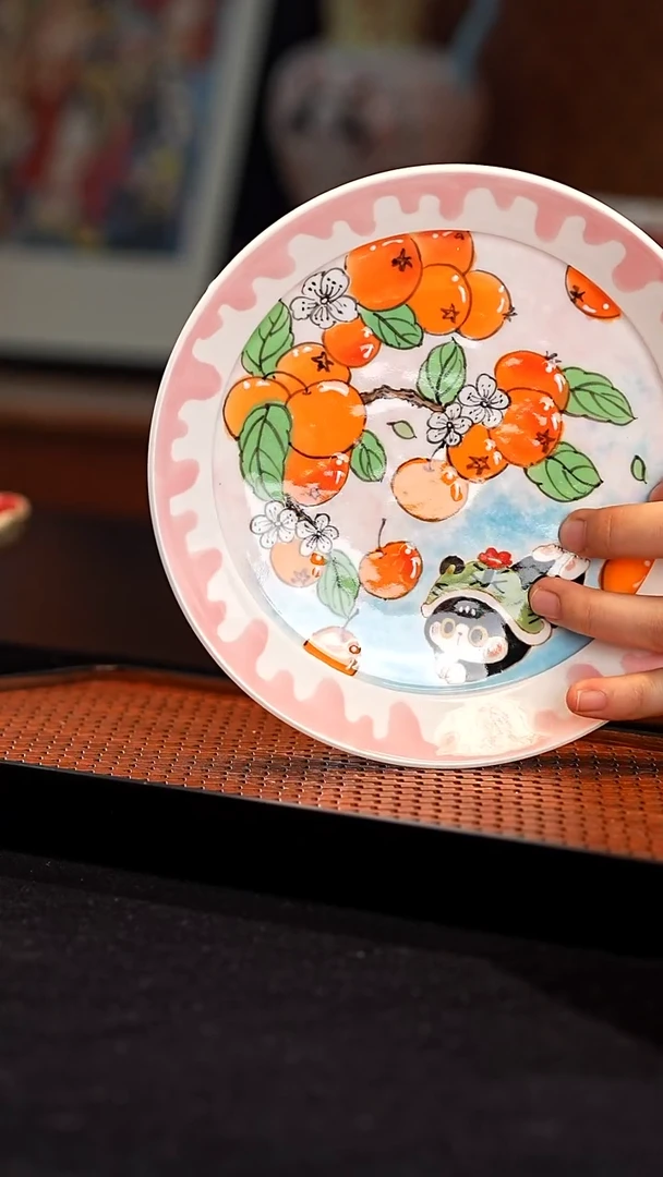 摆件景德镇釉下彩手绘设计师款陶瓷