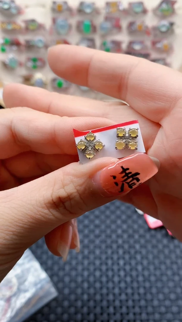 银S925镶嵌戒指翡翠天然A货缅甸翡翠